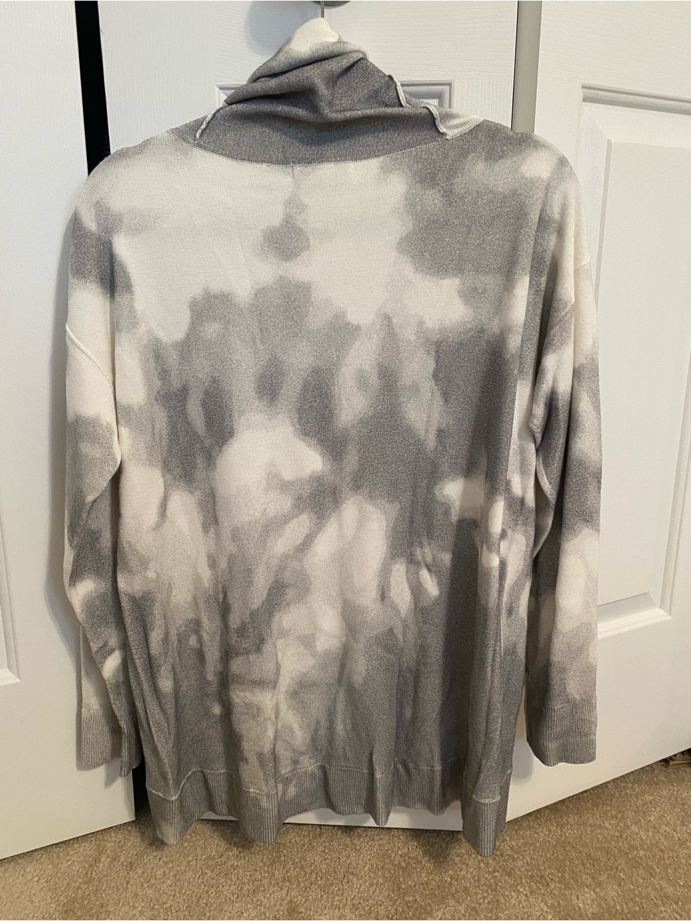 Ost Gray & White Tie-Dye Cowl Neck Sweater - Picture 3 of 6